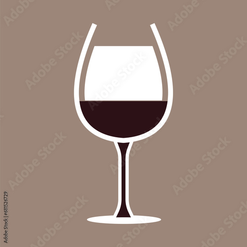 wine glass beverage isolated object concept design icon flat vector illlustration