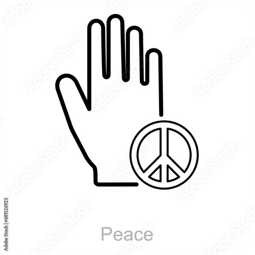 Peace and silence icon concept