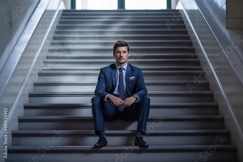 businessman on stairs