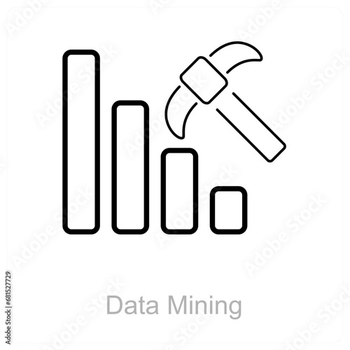 Data Mining and data icon concept