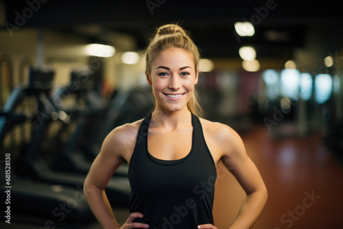 Smiling Plussize Woman Confidently At The Gym