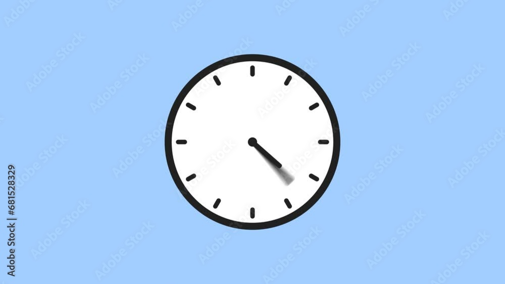 4k Animation of Clock with Moving Arrows. Stopwatch Animation. Timer Animation.
