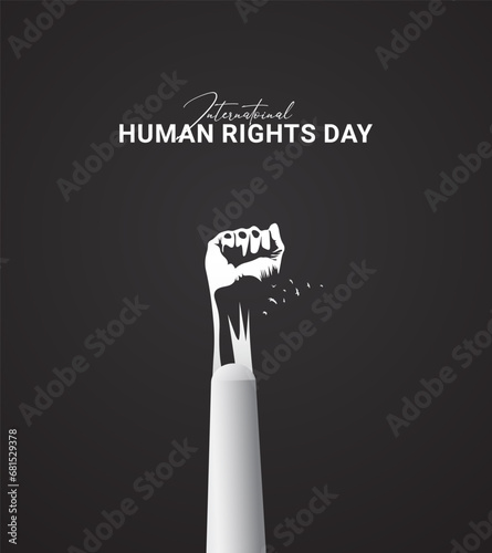 Human Rights Day. Creative Human Right day design for social media post.