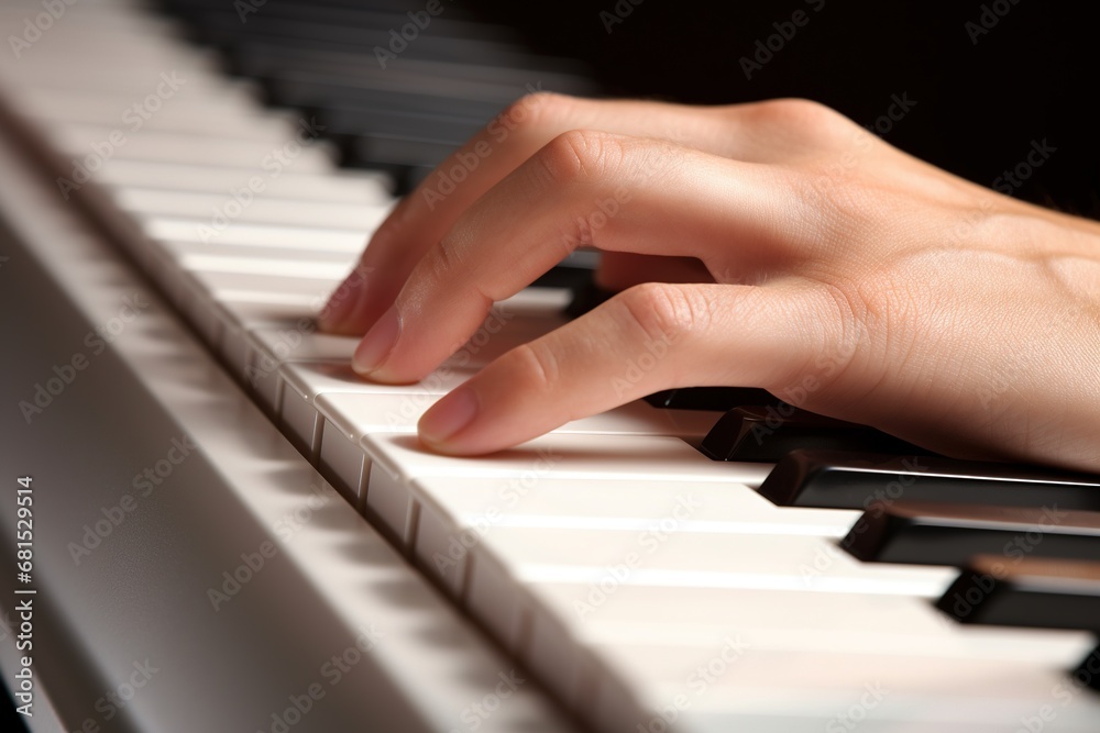 Obraz premium hands of a child playing piano