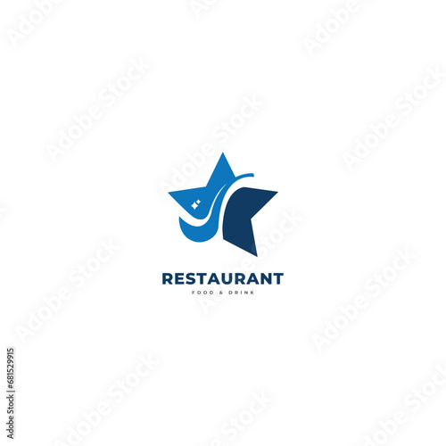 restaurant food and drink simple flat logo design vector illustration icon element