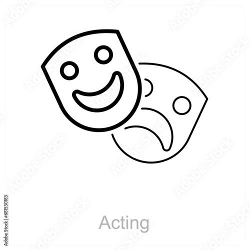 Acting and actor icon concept