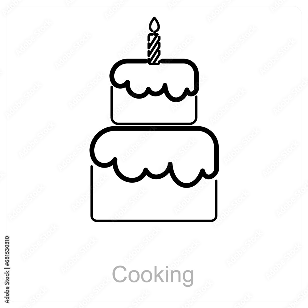 Cake and birthday icon concept Cake and birthday icon concept