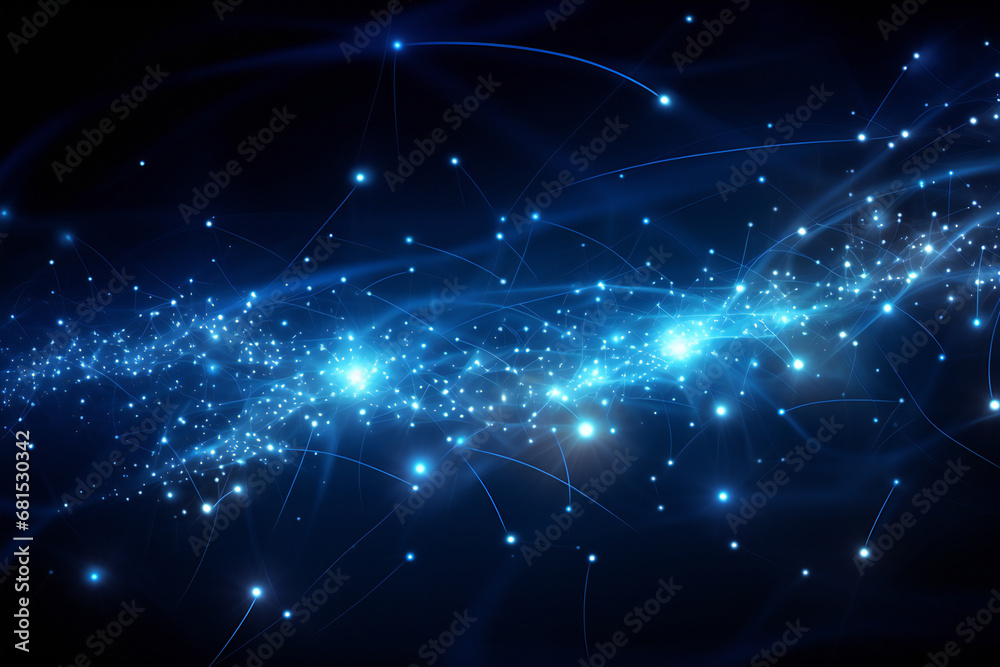 Fototapeta premium Digital space background material with beautiful blue light, Generative AI
