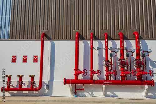 Canvas Print Industrial fire pump station for water sprinkler piping and fire alarm control system