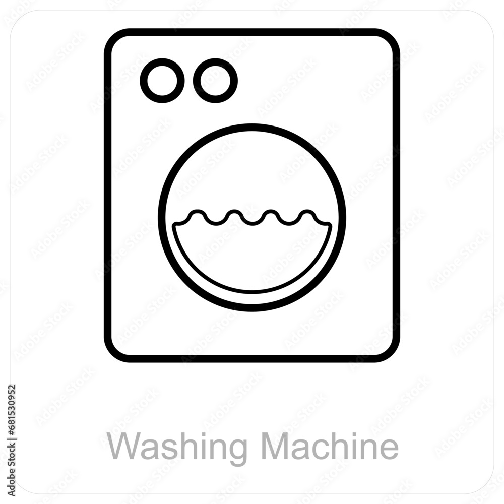 Washing Machine and machine icon concept Washing Machine and machine icon concept