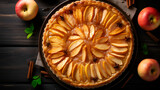 Fresh baked glazed homemade apple tart pie