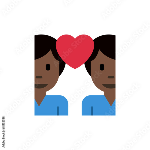 Couple with Heart: Man, Man: Dark Skin Tone, Dark-Skin Tone