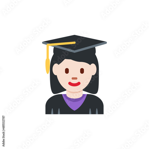 Woman Student: Light Skin Tone