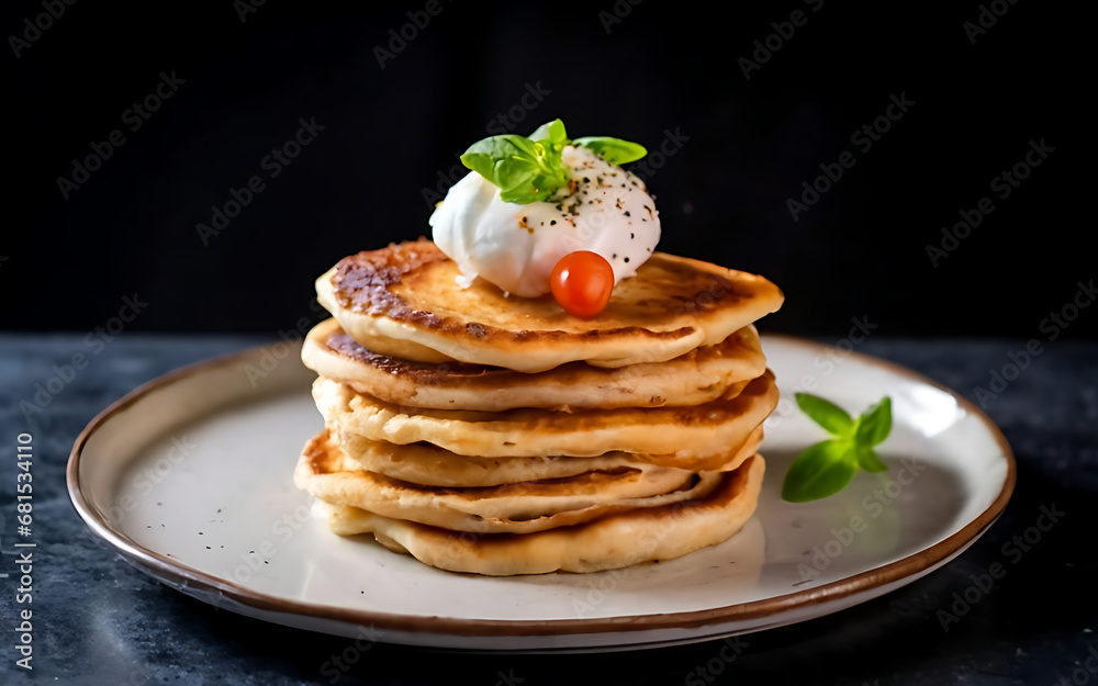 Capture the essence of Blini in a mouthwatering food photography shot Generative AI Capture the essence of Blini in a mouthwatering food photography shot Generative AI