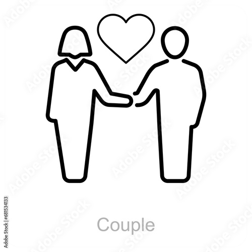 Couple and lovely couple icon concept