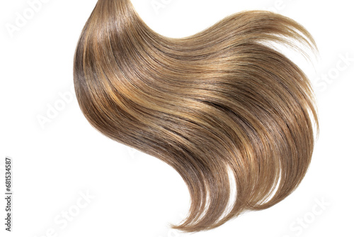Curl of natural hair on white background