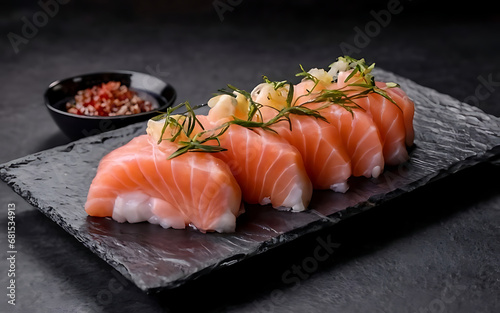 Capture the essence of Sashimi in a mouthwatering food photography shot Generative AI