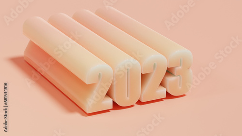 3d rendering of the date 2024. New Year 2024. Date for New Year's illustrations, postcards and calendars. 3d illustration.