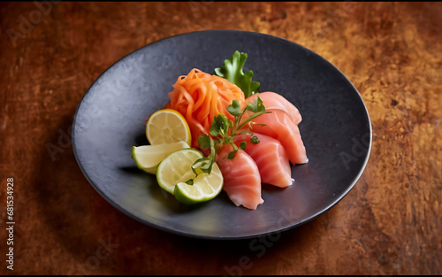 Capture the essence of Sashimi in a mouthwatering food photography shot Generative AI