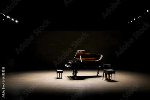 piano and smoke on stage. Neural network AI generated art
