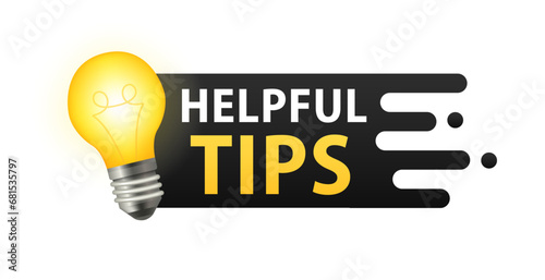 Helpful tips. Symbol for helpful tips. Frequently asked questions sign. Helpful tips banner with light bulb emblem. Banner design for business and advertising. Vector illustration