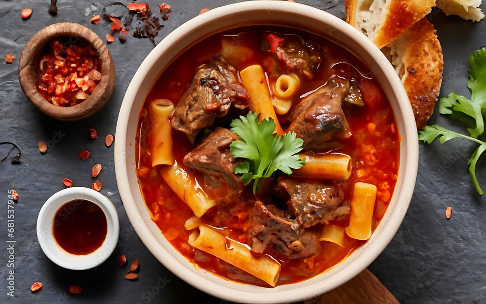 Capture the essence of Goulash in a mouthwatering food photography shot Generative AI Capture the essence of Goulash in a mouthwatering food photography shot Generative AI
