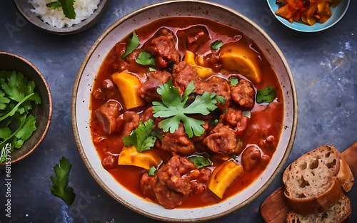 Capture the essence of Goulash in a mouthwatering food photography shot Generative AI