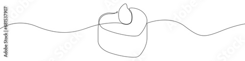 Candle icon line continuous drawing vector. One line Electric safe candle icon vector background. Set of burning candles icon. Continuous outline of Wax, paraffin candle.