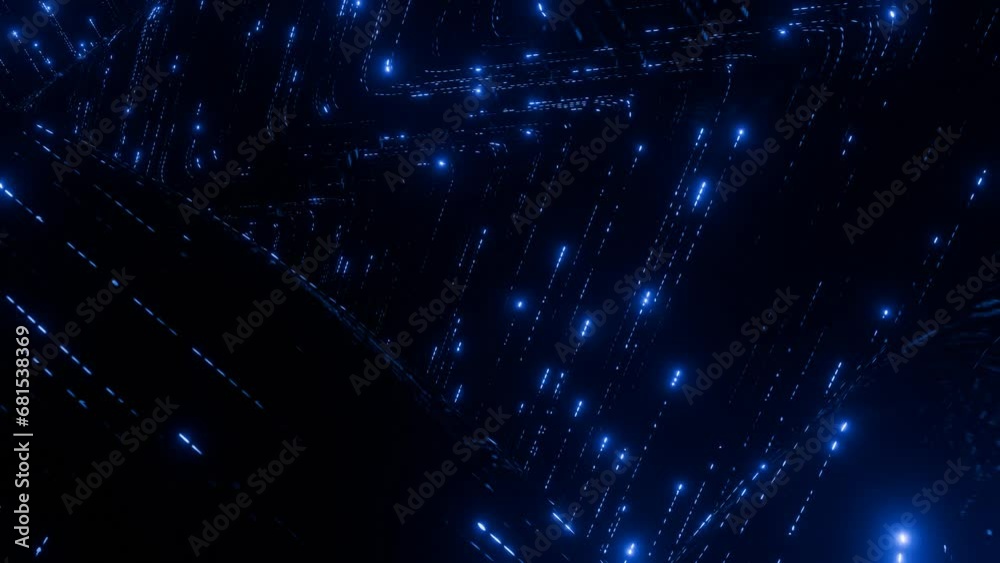 Datentransfer, Matrix, Security, Internet, SSL, Verschlüsselung, Sicherheit, DSGVO, Internetleitung, Glasfaser, FTTH, Serverm binär, blau, leuchten