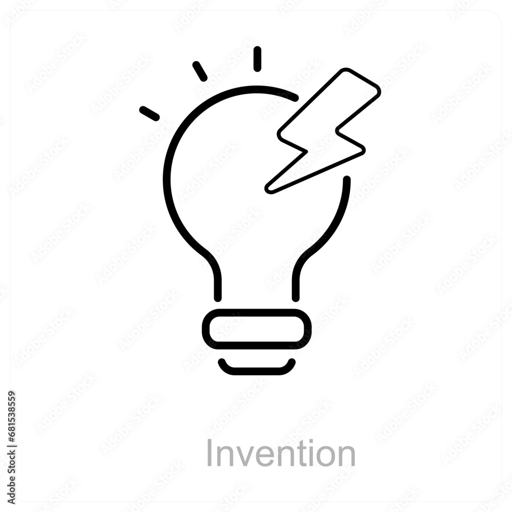Invention and idea icon concept Invention and idea icon concept