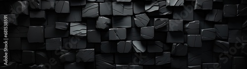 Abstract Wall of Black Cubes
