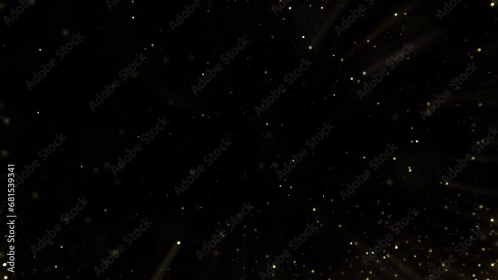 Super Slow Motion Shot of Festive Golden Glittering Background at 1000fps.