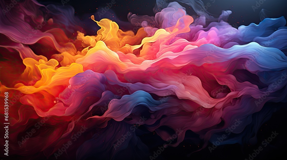 Fototapeta premium Futuristic Technology Artistry - Abstract Desktop Background - Stunning Visualization of Colorful Geometric Patterns - AI-Generated