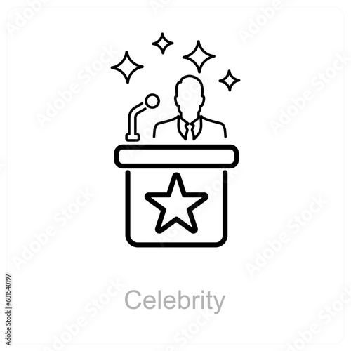 Celebrity and speech icon concept 