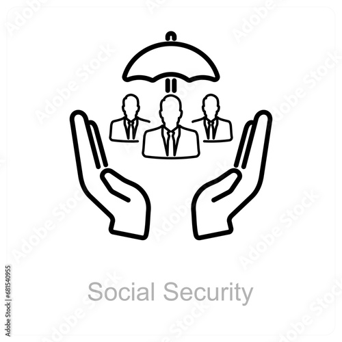 Social Security and people icon concept 