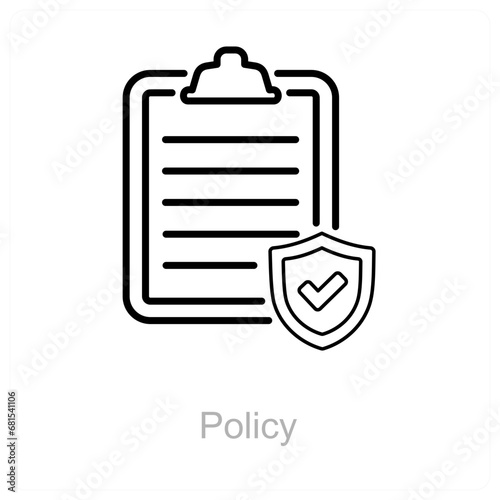 Policy and requires icon concept 