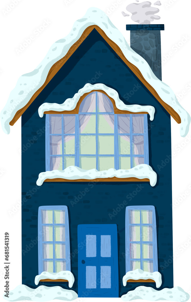 Winter House Illustration Winter House Illustration