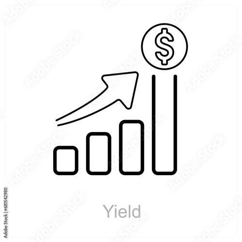 Yield and stock icon concept
