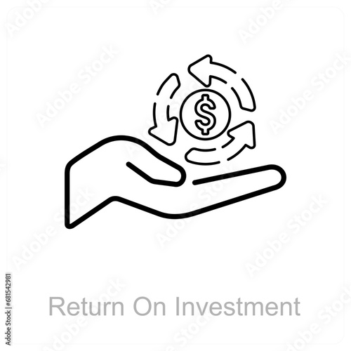 Return On investment and fund icon concept 