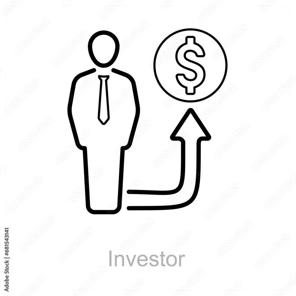 Investor and market icon concept Investor and market icon concept