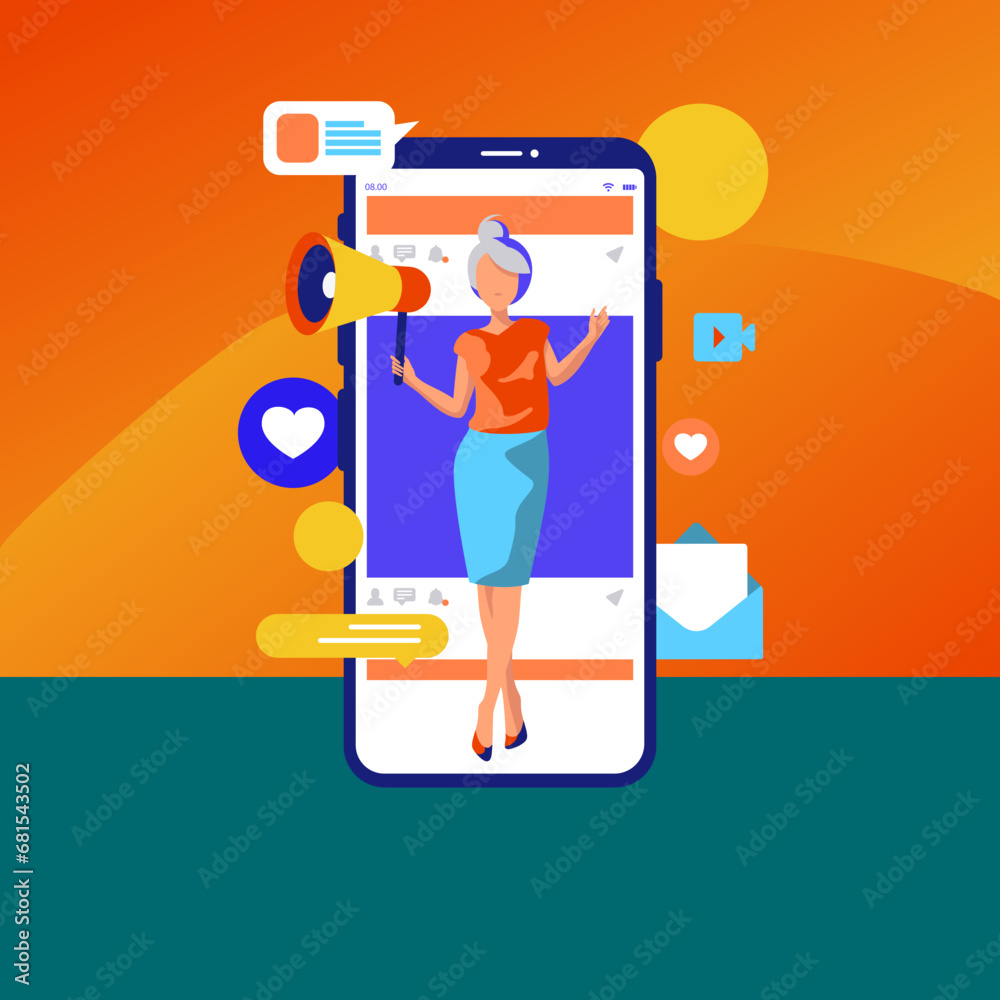 illustration of a mobile phone Vector creative illustration of business graphics, showcasing the innovative and dynamic aspects of the project