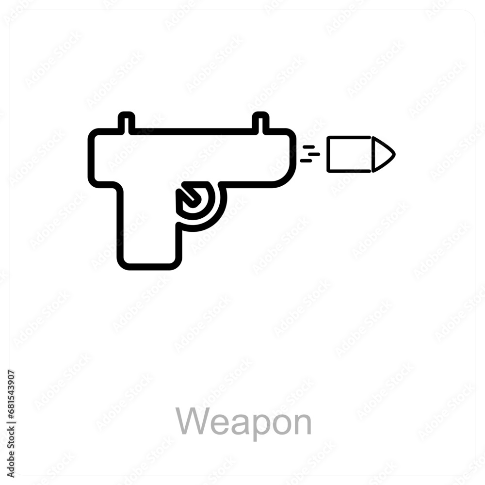 Weapon and gun icon concept Weapon and gun icon concept