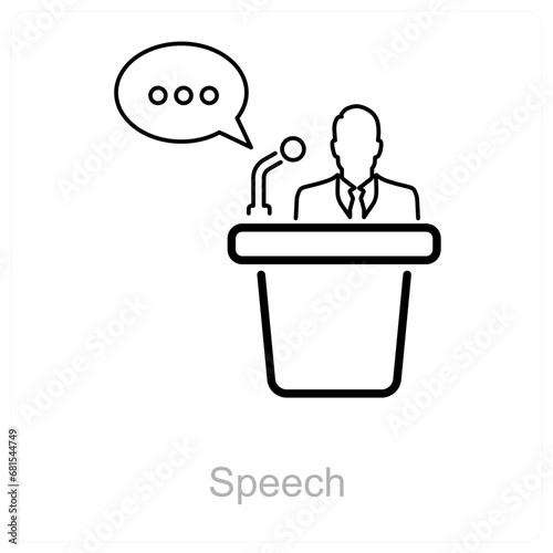 Speech and man icon concept