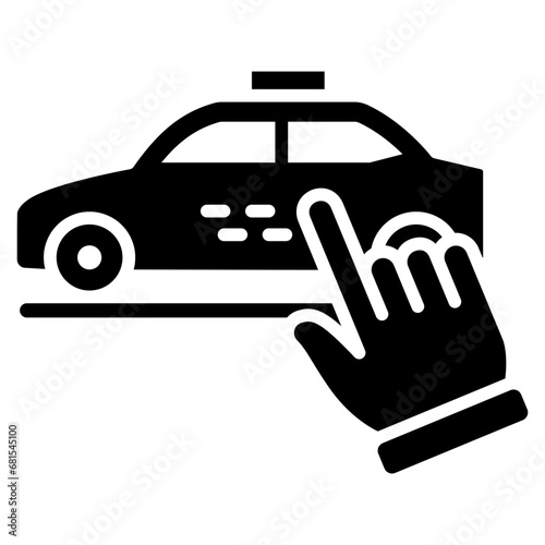 Choice glyph icon, related to transportation, ride sharing theme.
