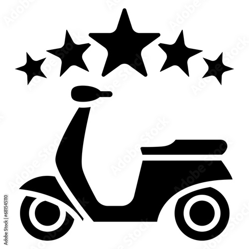 Rating glyph icon, related to transportation, ride sharing theme.