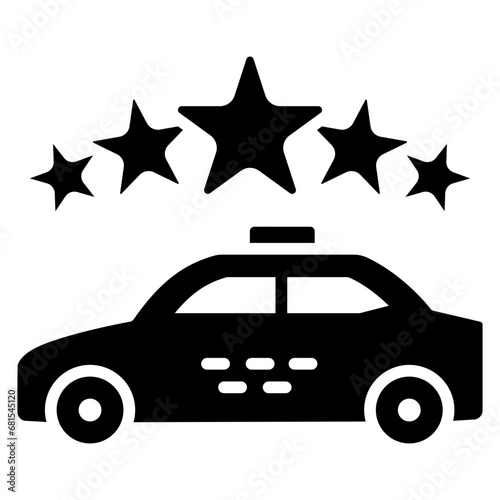 Rating glyph icon, related to transportation, ride sharing theme.