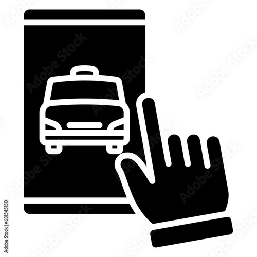 Choice glyph icon, related to transportation, ride sharing theme.