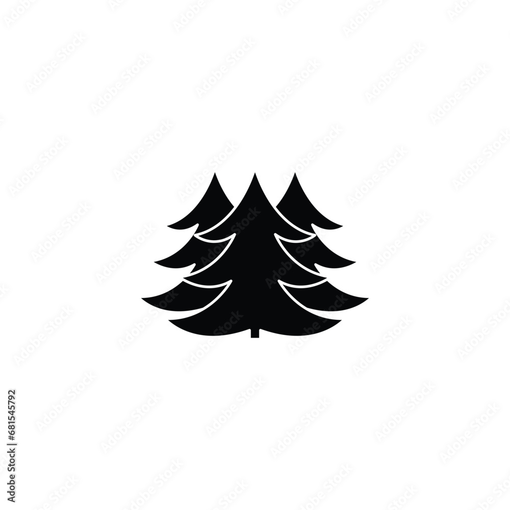 Obraz premium trees icon christmas tree forest sign