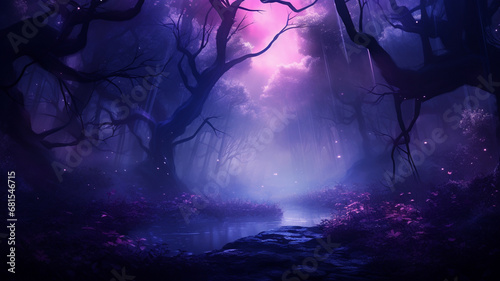 dark night forest in the dark