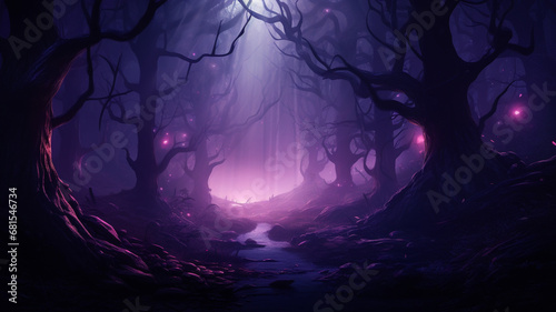 dark night forest in the dark
